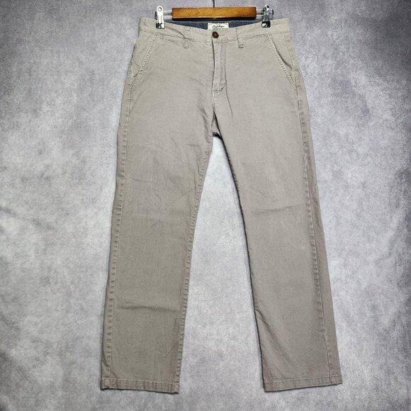 Flag & Anthem Pants Men 31x30 Warm Gray Straight Leg Casual Chino Stretch Cotton - Picture 2 of 15